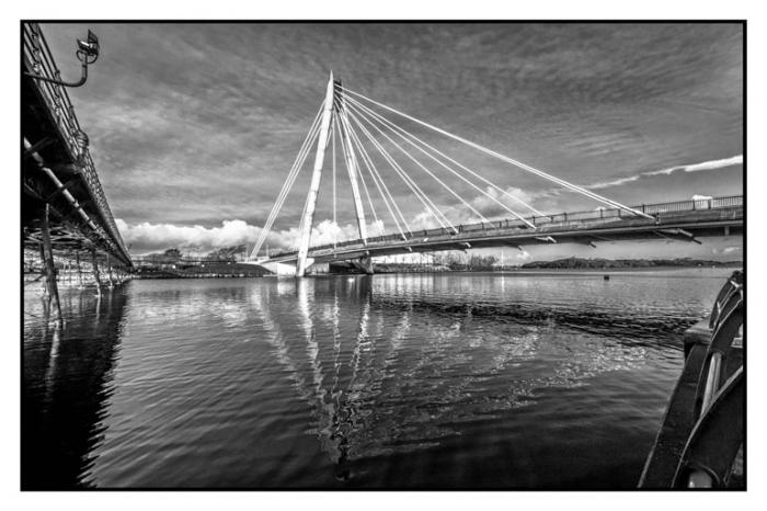 The span of the Marine Way Bridge and Pier, Southport 